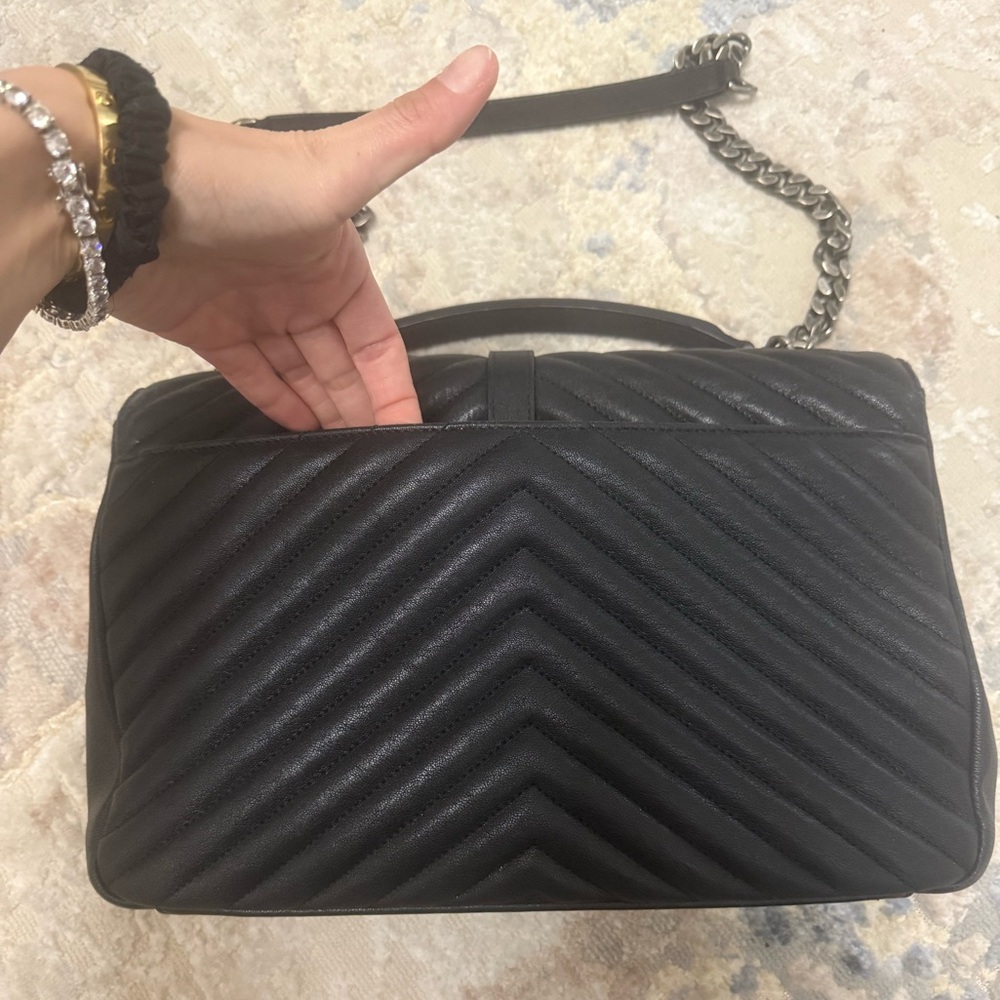Authentic Saint Laurent 2021 Large Monogram Matelasse College Bag - Picture 10 of 15